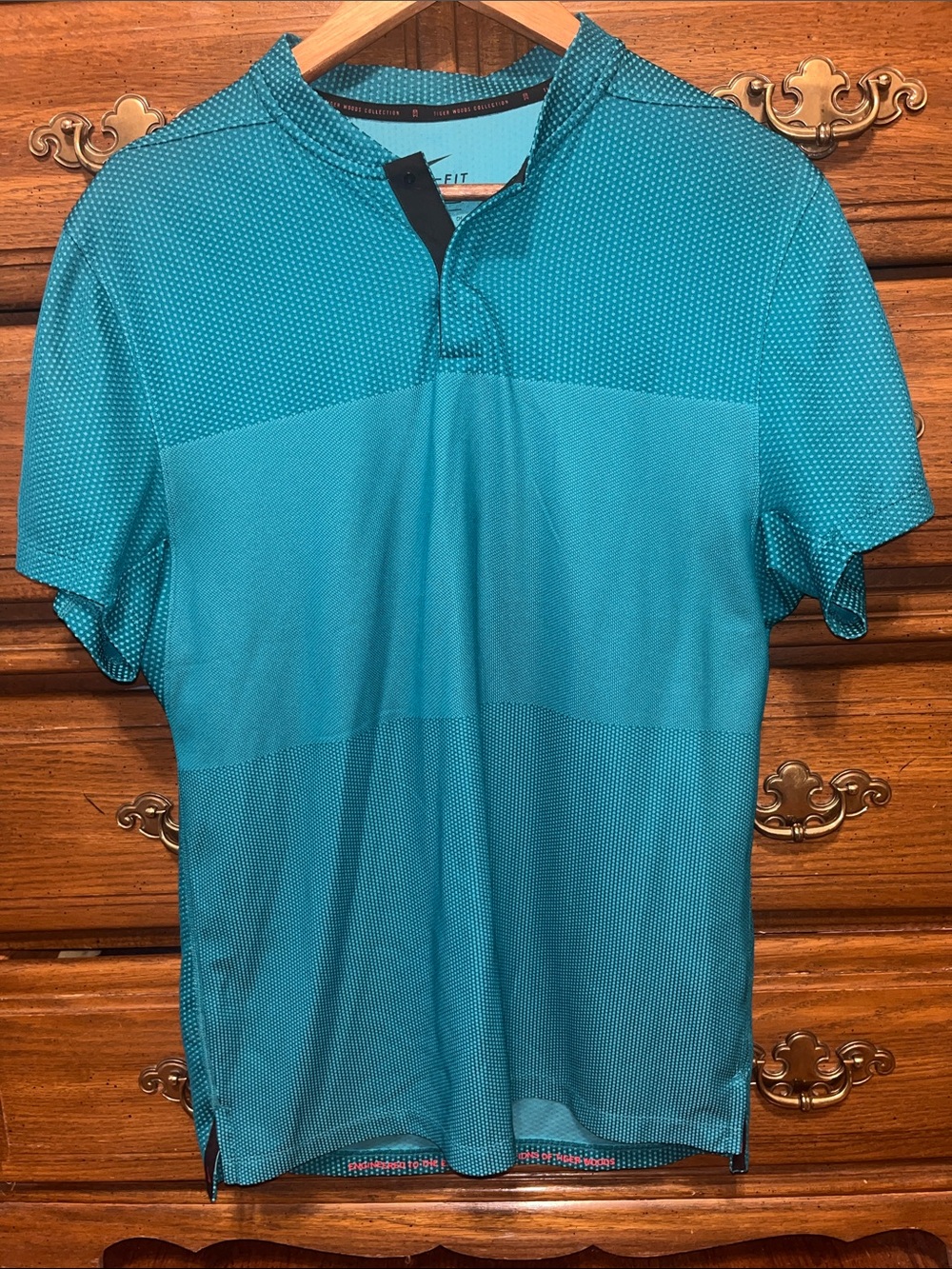 Tiger Woods Collection Men's Short-Sleeve Performance Polo in Teal